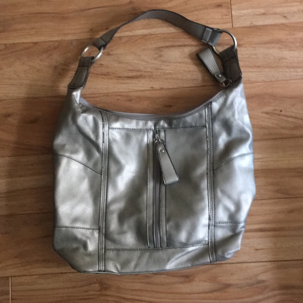 Silver shoulder bag